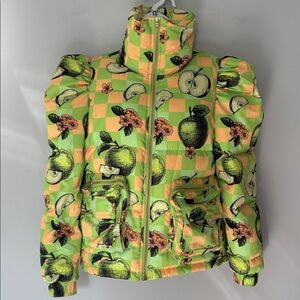 Colin LoCascio X Lisa Says Gah Green Apple Print Phoebe Puffer Jacket